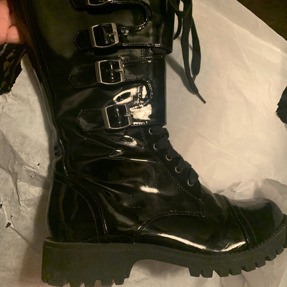 Black Lace-Up VOLATILE Combat Boots